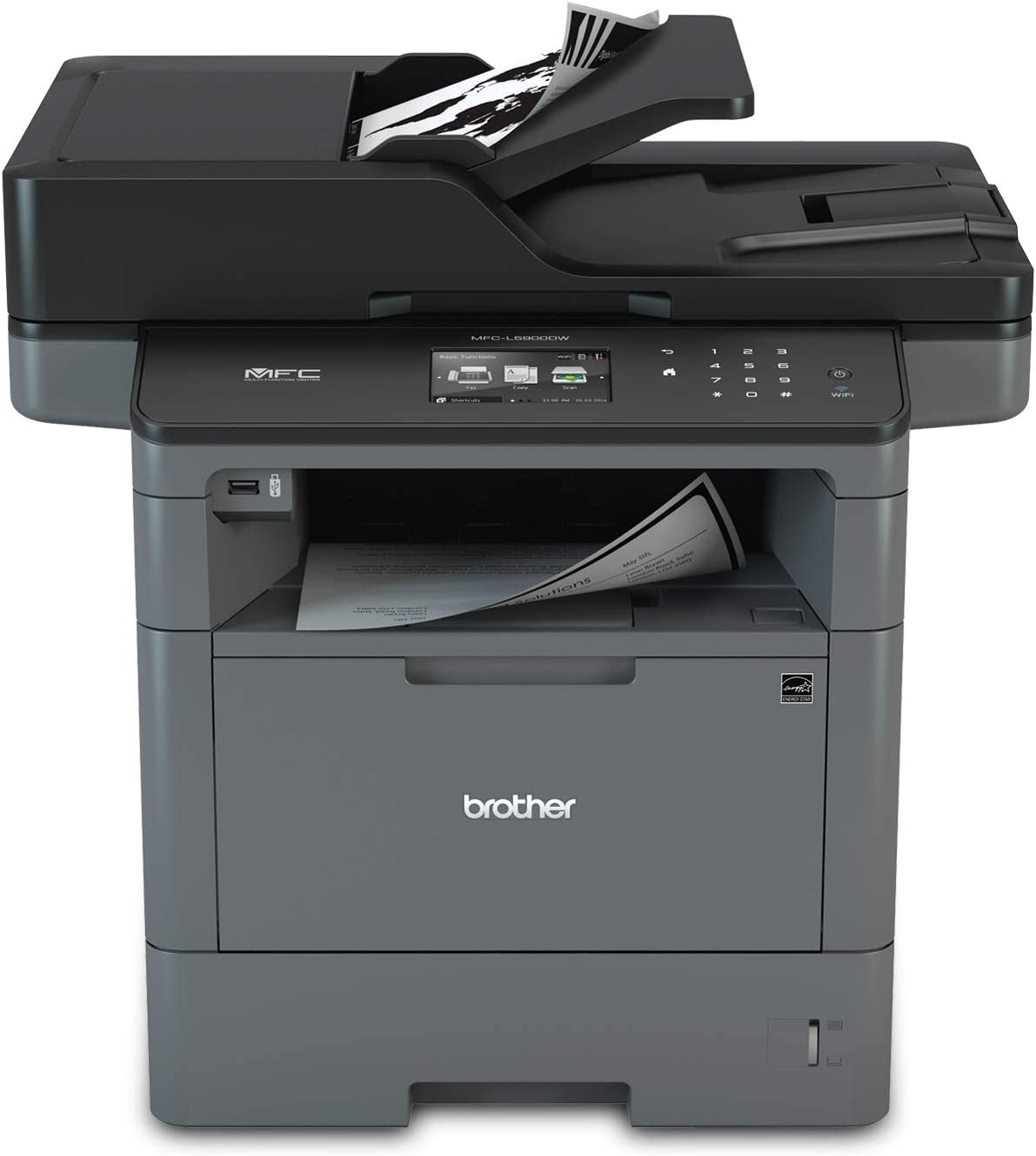 Brother Monochrome Laser Printer, Multifunction Printer, All-in-One Printer, MFC-L5900DW, Wireless Networking, Mobile Printing & Scanning, Duplex Print, Copy & Scan,  Dash Replenishment Ready - Image 1